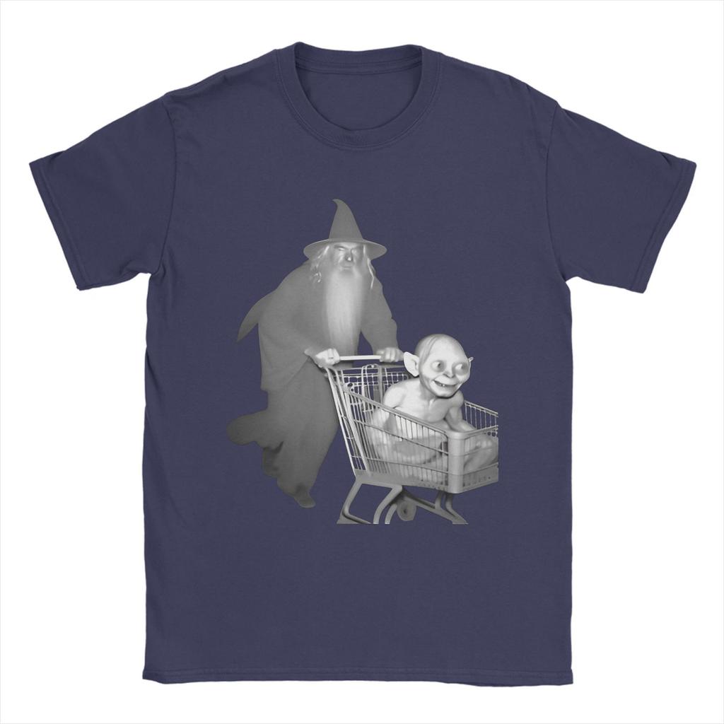 2026 Gandalf pushes gollumed in a shopping cart Merch Unisex Women T Shirt Cotton Tee Printed Lorded Of The RRings Tops Tshirt