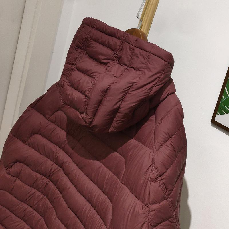 Korean Style Women's 90% Duck Down Jacket - High Quality, Casual, Thin, Loose Fit, Hooded Coat for Autumn/Winter