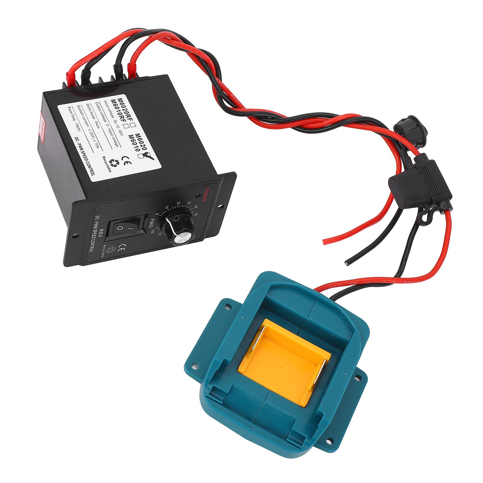 

Battery Adapter Motor Speed Controller Kit DC PWM Brush Electric Motor Control Switch and Battery