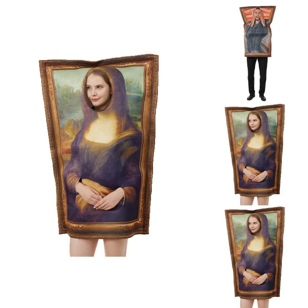 Unique And Creative Halloween Costume Featuring Mona Lisa And Van Gogh Designs