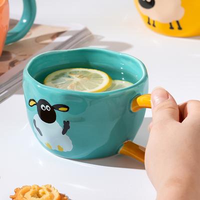 Cupa Animal Miel Desen Animat Set de Casă cu O Singură Cană Drăguță Cupă Apă pentru Cuplu Cupă Mică Cadou