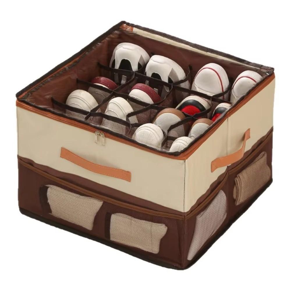 Staubdichte Schuhaufbewahrungsbox Feuchtigkeitsbeständige Waschbare Stoffschuhbox Faltbare PP-Platten Schuh-Organizer-Box Schuhschrank