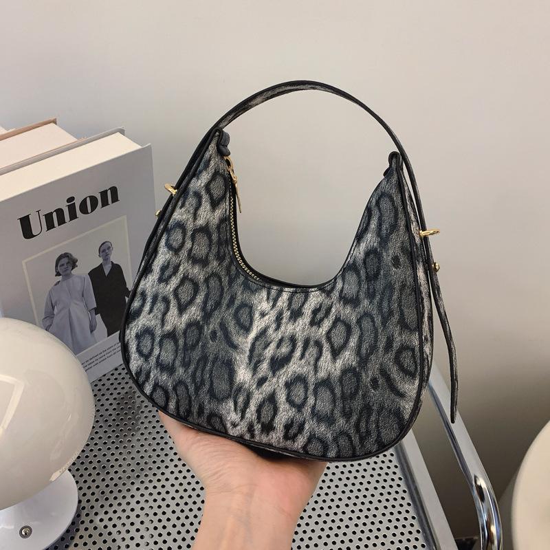 Fashion Personalized Leopard Print Dumpling Bag Women 2025 Autumn New High-value Retro Versatile Foreign Style Shoulder Armpit Bag