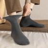 Langsha Men's 100% Cotton Thick Terry Thermal Mid-Calf Socks