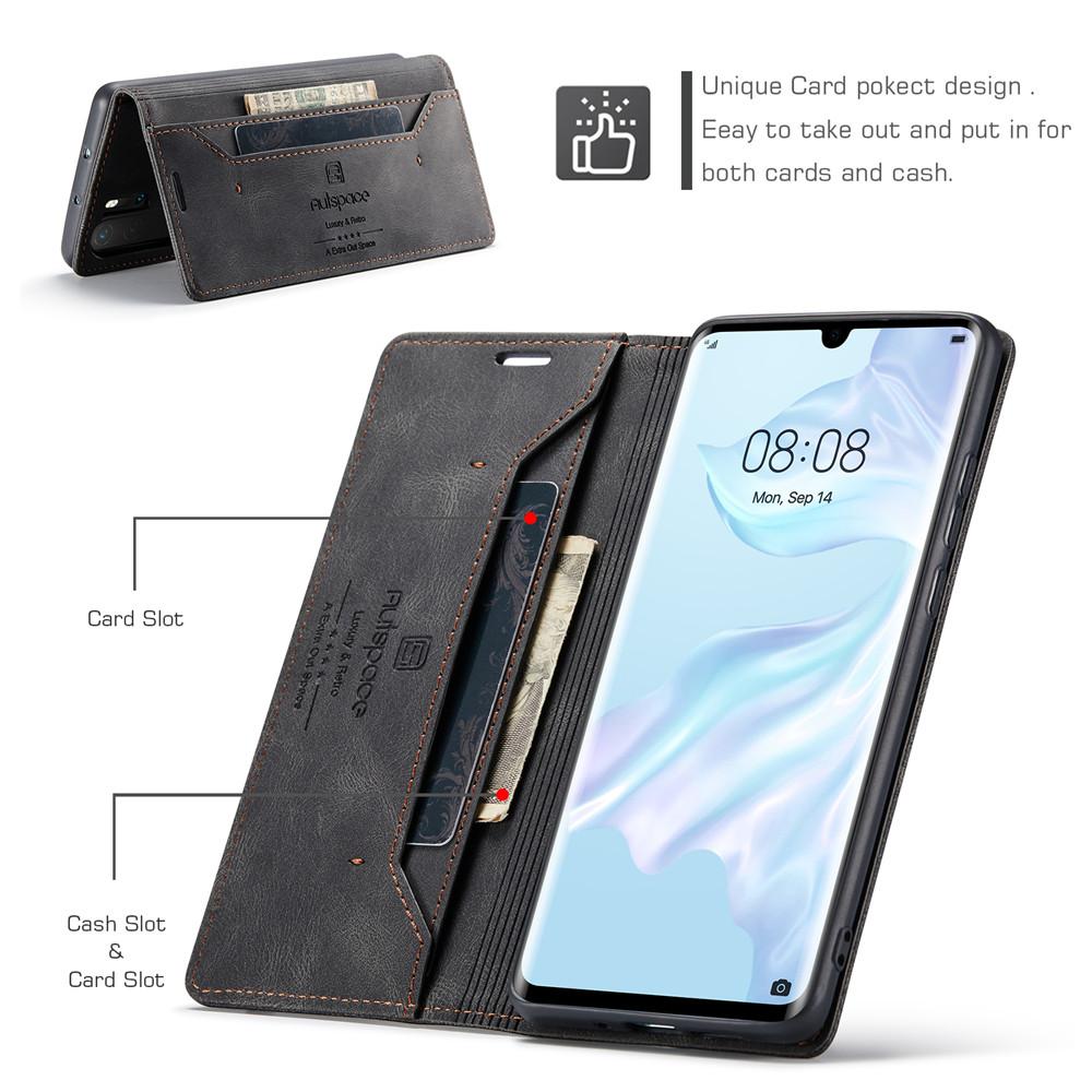 Luxury Genuine Leather Magnetic Wallet Flip Case for Huawei P30 P50 P30 Lite Card Slot Stand Shockproof Foldable Holder Full Protection Cover