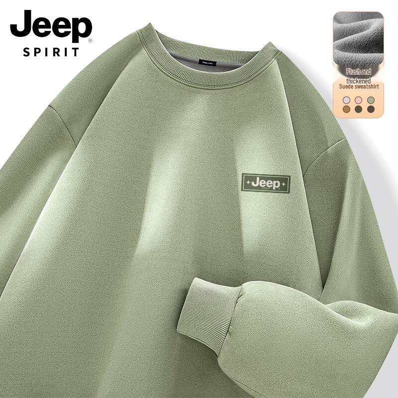 

JEEP SPIRIT Men s Fleece-Lined Round Neck Sweatshirt L