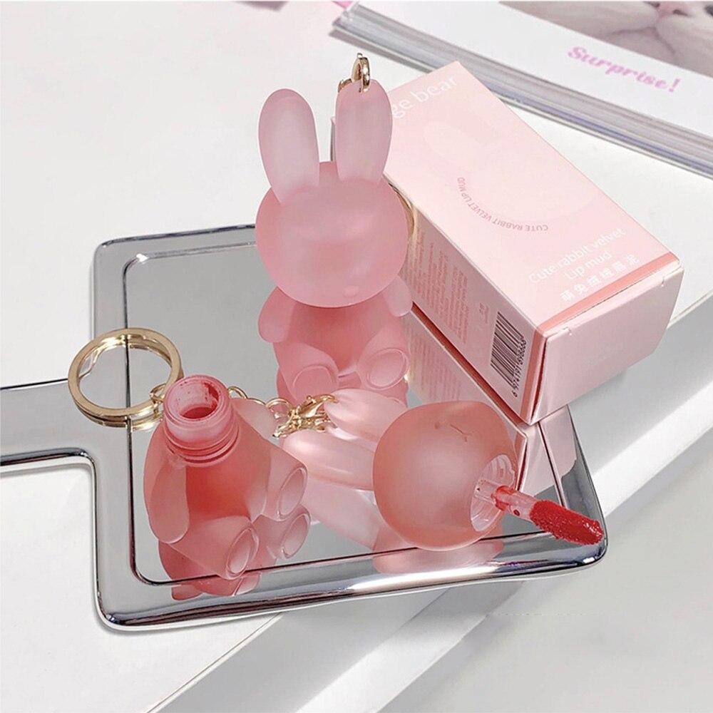 Gege Bear Rabbit Lip Glaze, Matte Velvet Lip Clay Long-lasting Non-drying Lipstick