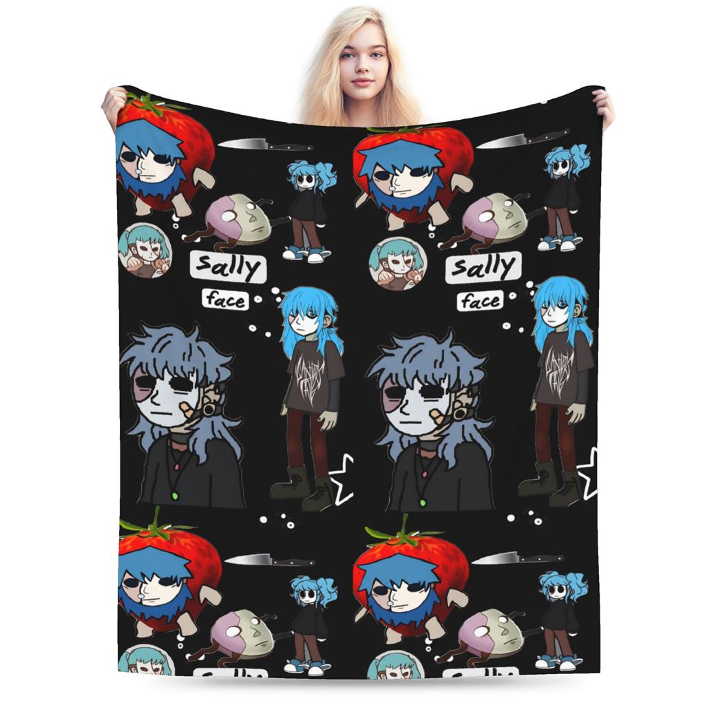 Sally Face Game Anime SF Flannel Blanket Winter Warm Soft Bedding Throws for Boy Girl Couch Bed Pattern Bedspread Sofa Bed Cover
