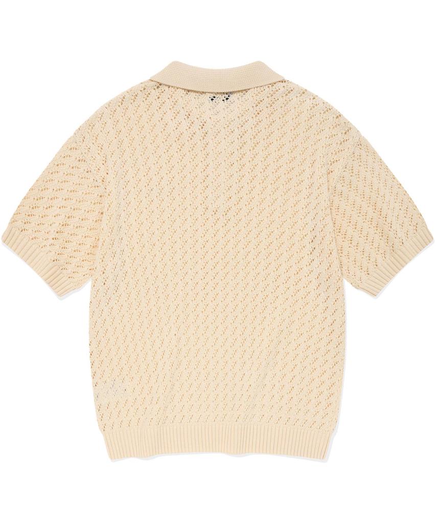 COVERNAT Small Authentic Crochet Collar Half Knit Cream