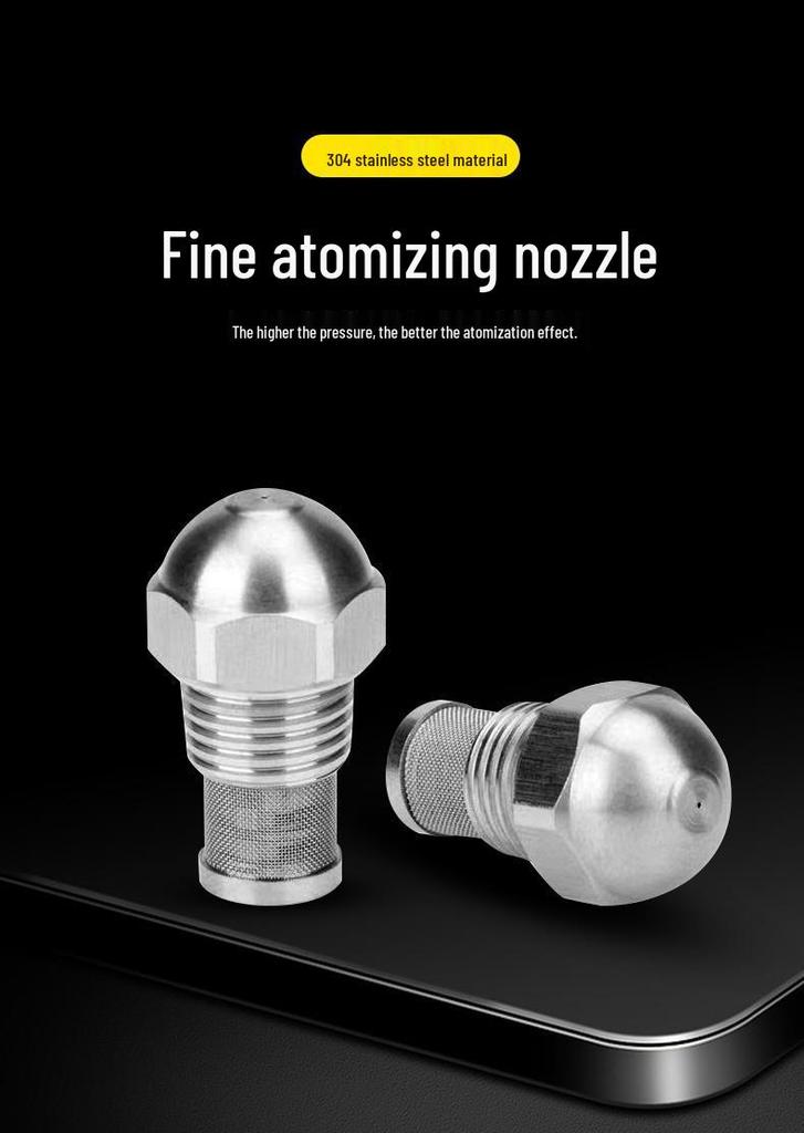 Stainless Steel 1/2" Fine Atomizing Nozzle for Fuel Injection, Humidification, & Mist Cooling.