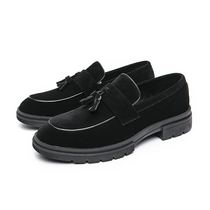 2025 New Spring Suede Loafers Suede for Men Dress Shoes Luxury Brand Mens Comfortable Spring Classic Wedding Men Casual Shoes