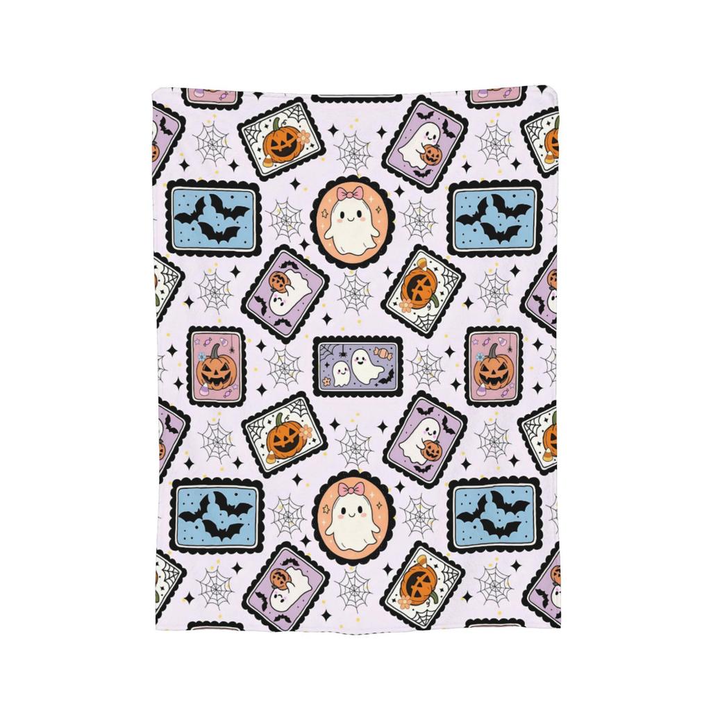 Halloween Ghosts Foral Blankets Fleece Summer Air Conditioning Pumpkin Portable Super Soft Throw Blanket for Home Travel Quilt