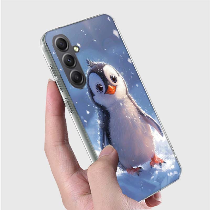 Cute Little Penguin Phone Case for Samsung A16 A26 A36 A56 A17 A37 A57 A07 A06 A02S A03 A04S A05S Galaxy Note 20 10 A50S A71 A51