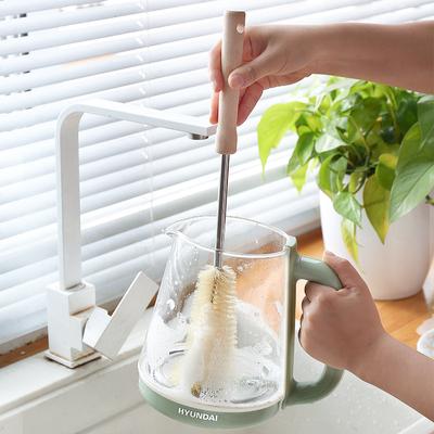 Kitchen Cleaning Brush Coffee Tea Glass Cup Baby Bottle Brush Hangable Wooden Handle Cleaner Dish Brush