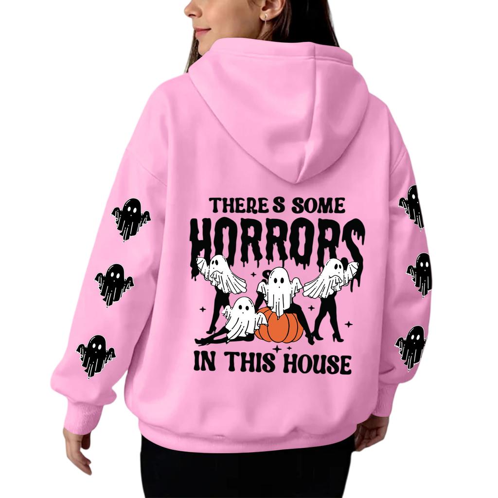 Sweat-shirt à capuche et manches longues pour femme, imprimé dégradé, ample