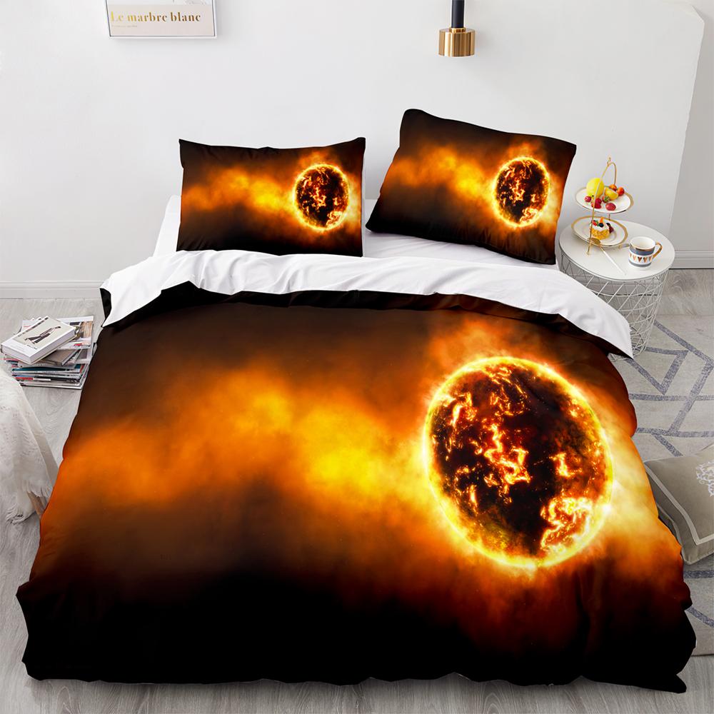 Earth Beding Set Single Twin Ful Quen King-Sized Dimensionsd Dimensions Universe Planet Bed Linen Set Aldult Kid Bedrom thre-piece suits 3D Pri