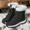 Women's 2024 Winter Outdoor Snow Boots: New Plus Velvet, Cotton, Large Size, Front Zipper