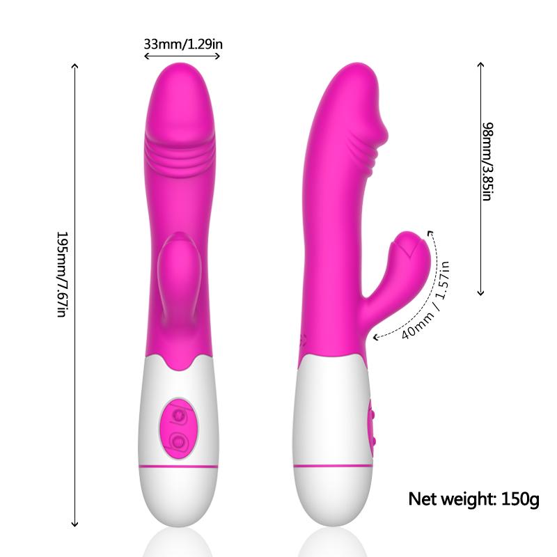 Vibrator pentru iepure, reîncărcabil, cu 30 de viteze, din silicon pentru adulți, clitoris, clitoris, jucărie sexuală, punct G, cu dublu motor, pentru femei și femei.