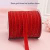 Green Velvet Ribbon with Gold & Silver Glitter Thread for DIY Hair Accessories