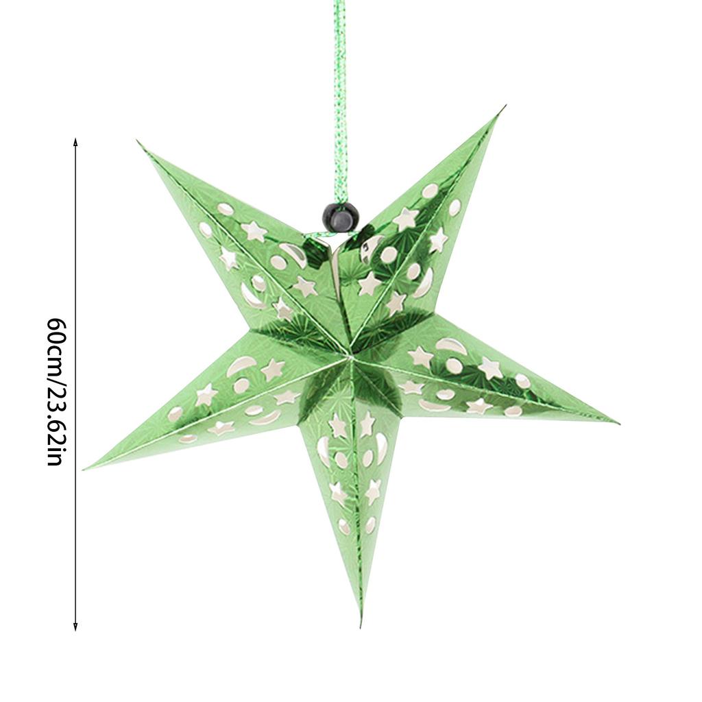 24 Inch Christmas Decorations Xmas Paper Star Holiday Star Hanging Ceiling Stars Pendant 3D Christmas Tree Lampshade Paper Star