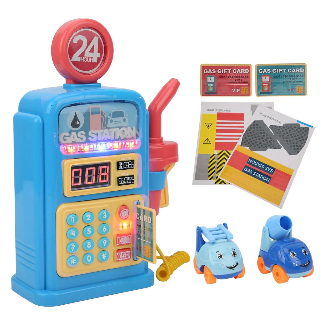 Simulation Gas Station Scene Model Toys Sound Light Music Children Educational Toy