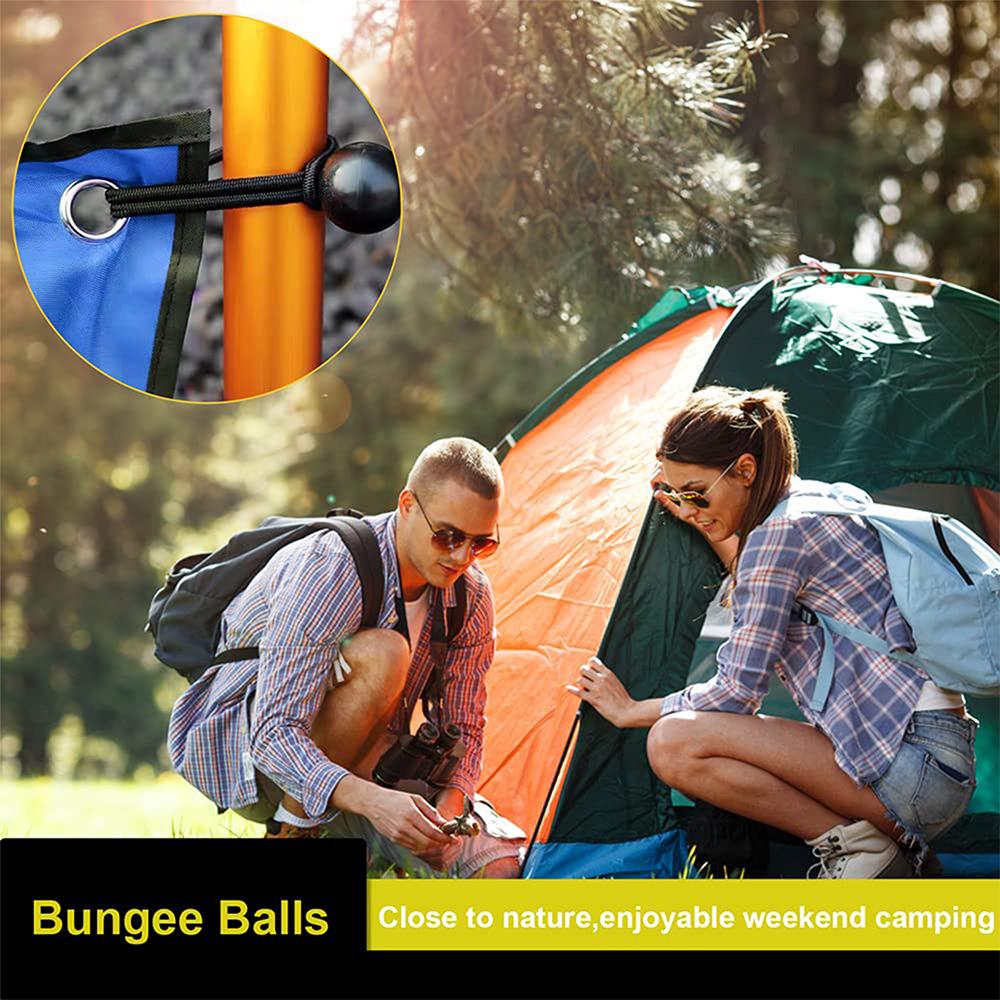 Ball Bungee Cords Portable Elastic Tent Fixing Rope Tarpaulin Awning Canopy Heavy Duty Tarp Tie Down Cords for Shelter Cargo