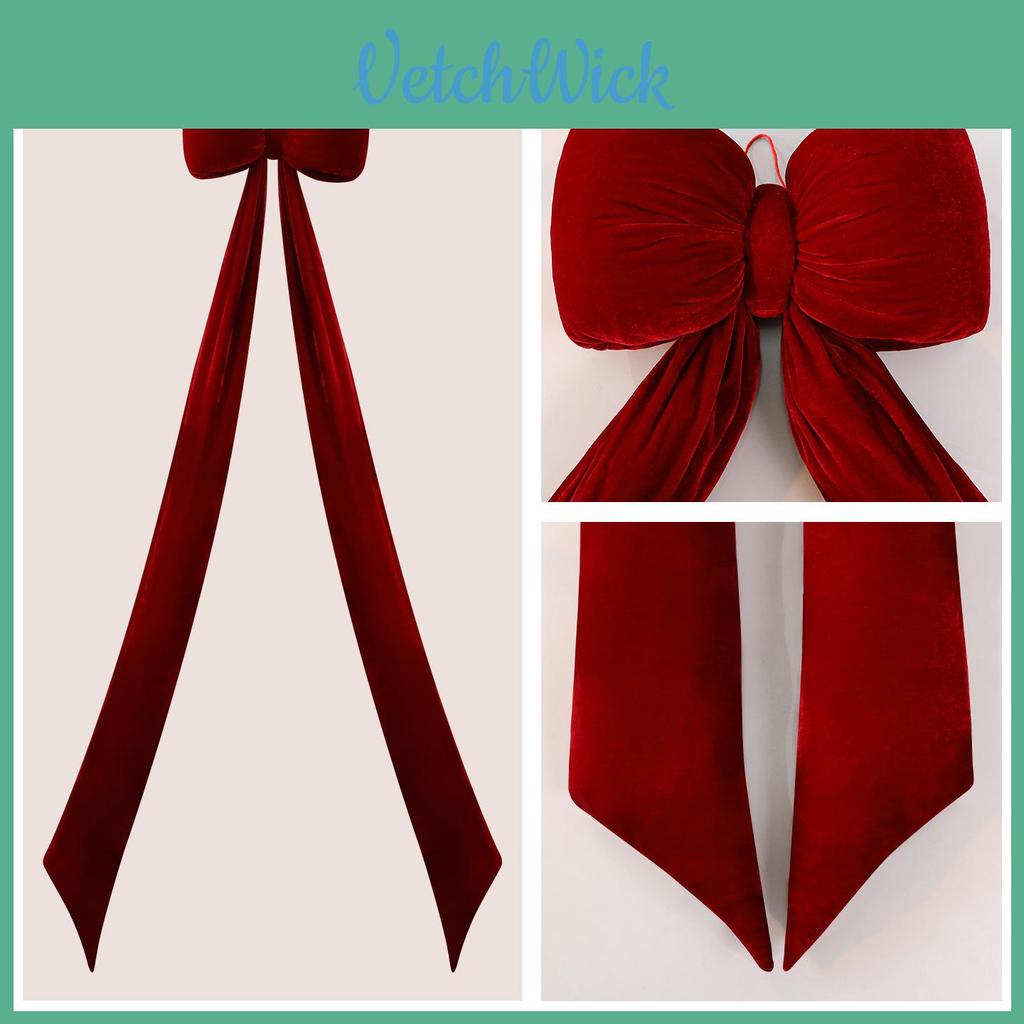 Christmas Festive Decor 150cm Velvet Bow With Rich Red And Burgundy For Celebration Events