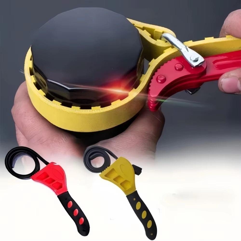6/8-inch Belt Wrench Adjustable Rubber Bottle Opener Dual-purpose Wrench for Automotive Repair Filter Vehicle Disassembly Tool