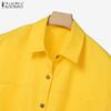 ZANZEA Women Short Sleeve Blouse and Pants Summer Two Piece Suit Sets