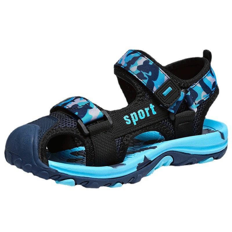 Boys sandals 2025 summer new trendy children baotou boys beach shoes medium and older children soft sole non-slip and wear-resistant 12