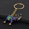 Elephant Keychain Vintage Creative Colorful Animal Pendant for Car Bag Decoration Cute Girls Accessory