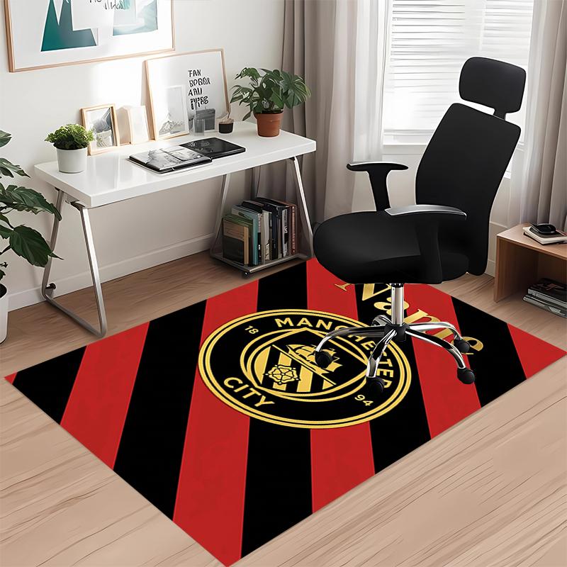Custom Name Manchester City Printed Carpet Rug For Office Chair Living Room Bedroom Kitchen Room Decor Gifts