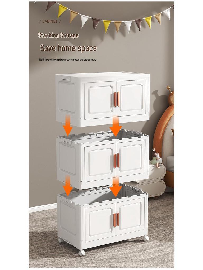 Foldable Children's Wardrobe: Plastic Organizer for Baby Clothes, Toys, Snacks