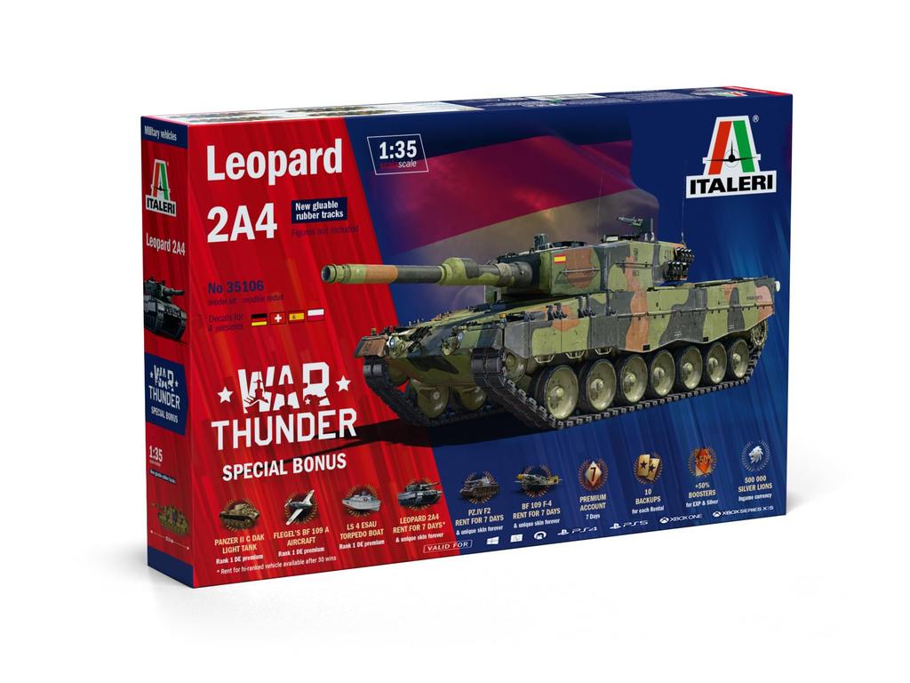 Italeri War Thunder Leopard 2A4 Plastic Model IT35106 1/35 (Tank)