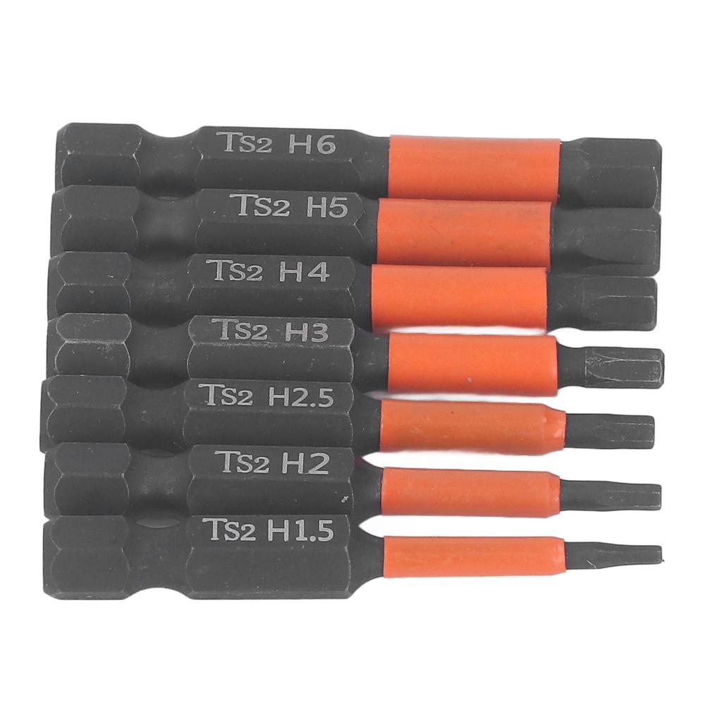 7-teiliges magnetisches Schraubendreher-Bit-Set Sechskantschaft Schlagschrauber Bohrer H1.5-H6 Metrisch