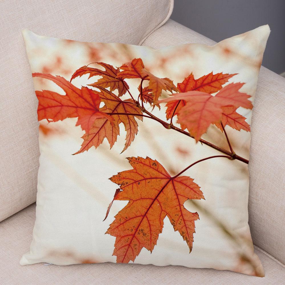 Floral Beige Letter Print Pillowcase Sofa Home Decor Floral Cushion Cover Pillowcase