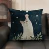 Cozy Home Funny Cats Warm Family Pillow Case Double-Sided Printing Short Plush Sofa Cushion Cover Bedroom Bedside Pillow