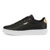 Puma Skye Clean Casual Comfortable Durable Low-Top Sneakers Women Sneakers Black White Gold 386666-01