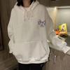 Fleece bear graffiti hooded sweater men and women ins trendy brand summer loose oversize couple soft girl