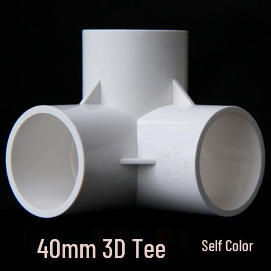 PVC Multi-Way Fittings: 3D Tee, 4-Way, 5-Way, 6-Way, 90° Elbow for Water Pipes (Sizes: 20, 25, 32, 40, 50).