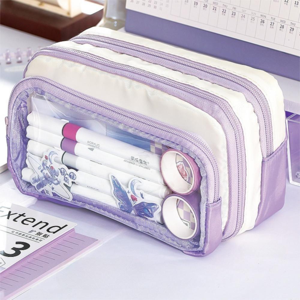 Portable Large Capacity Pencil Case Beauty Bag Cosmetic Storage Bag  Kids Children
