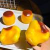 Caramel Pudding Block Filled Squeeze Ball, ASMR Crunch Sound Squeezing Toy, Stress Relief Decompression Fidget Toy for Adults