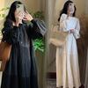 2026 Korean Style Spring Pleated Round Neck Maternity Dress