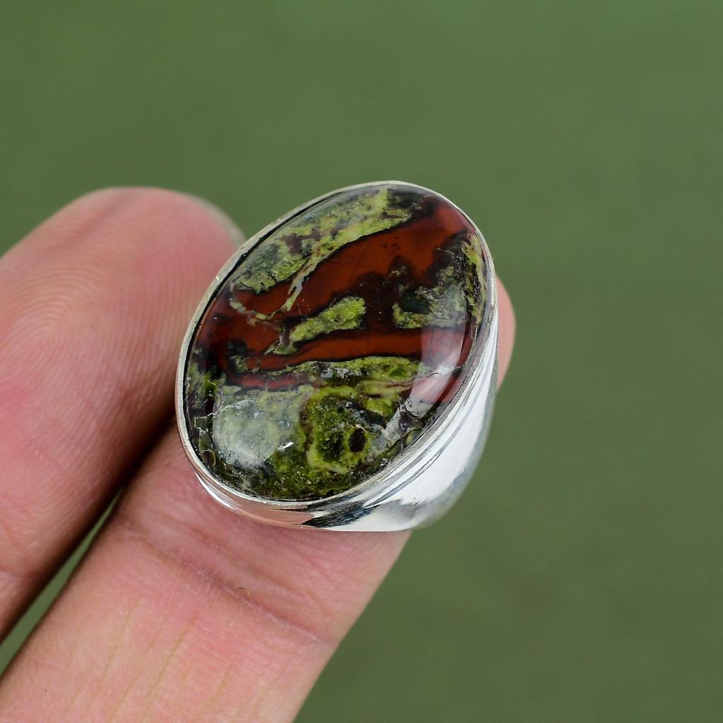Dragon Bloodstone Ring 925 Sterling Silver Ring Handmade Gemstone Rings Dragon Bloodstone Jewelry Anniversary Gifts Available In Ring Size