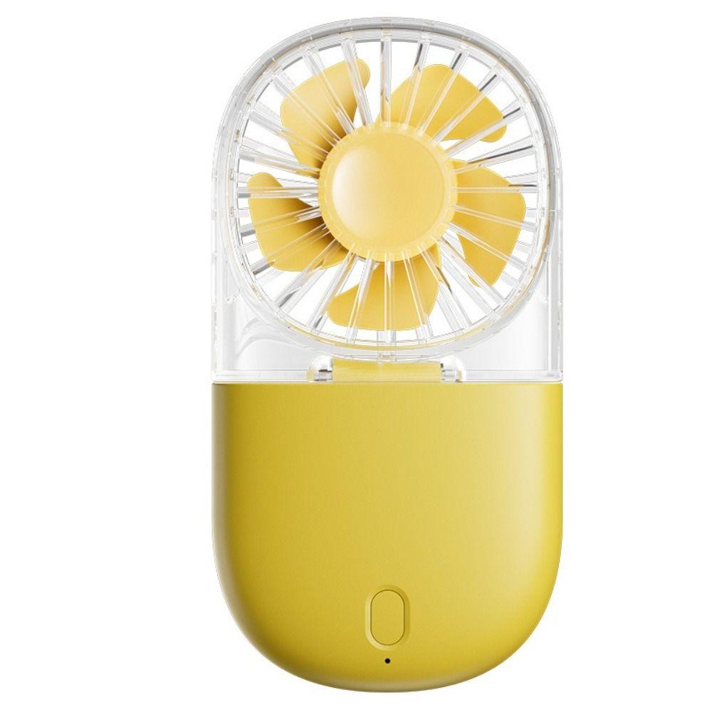 Transparent Handheld Electric Fan USB Rechargeable Air Cooler Portable Folding Neck Fan  Student
