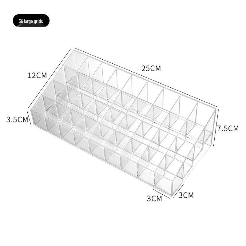 Transparent Non-Acrylic Lipstick Organizer for Desktop - Small Lip Gloss Holder with Grid Design