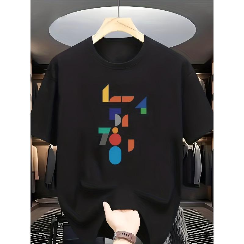 

T-Shirt Featuring a Colorful Geometric Pattern of Numbers on The Front. The Overall Design Conveys a Minimalist Mathematical Art Style 4XL