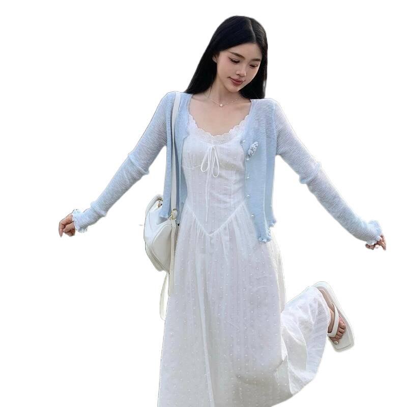 Plus-Size Korean-Style High-Quality Gentle Spaghetti Strap Summer Dress