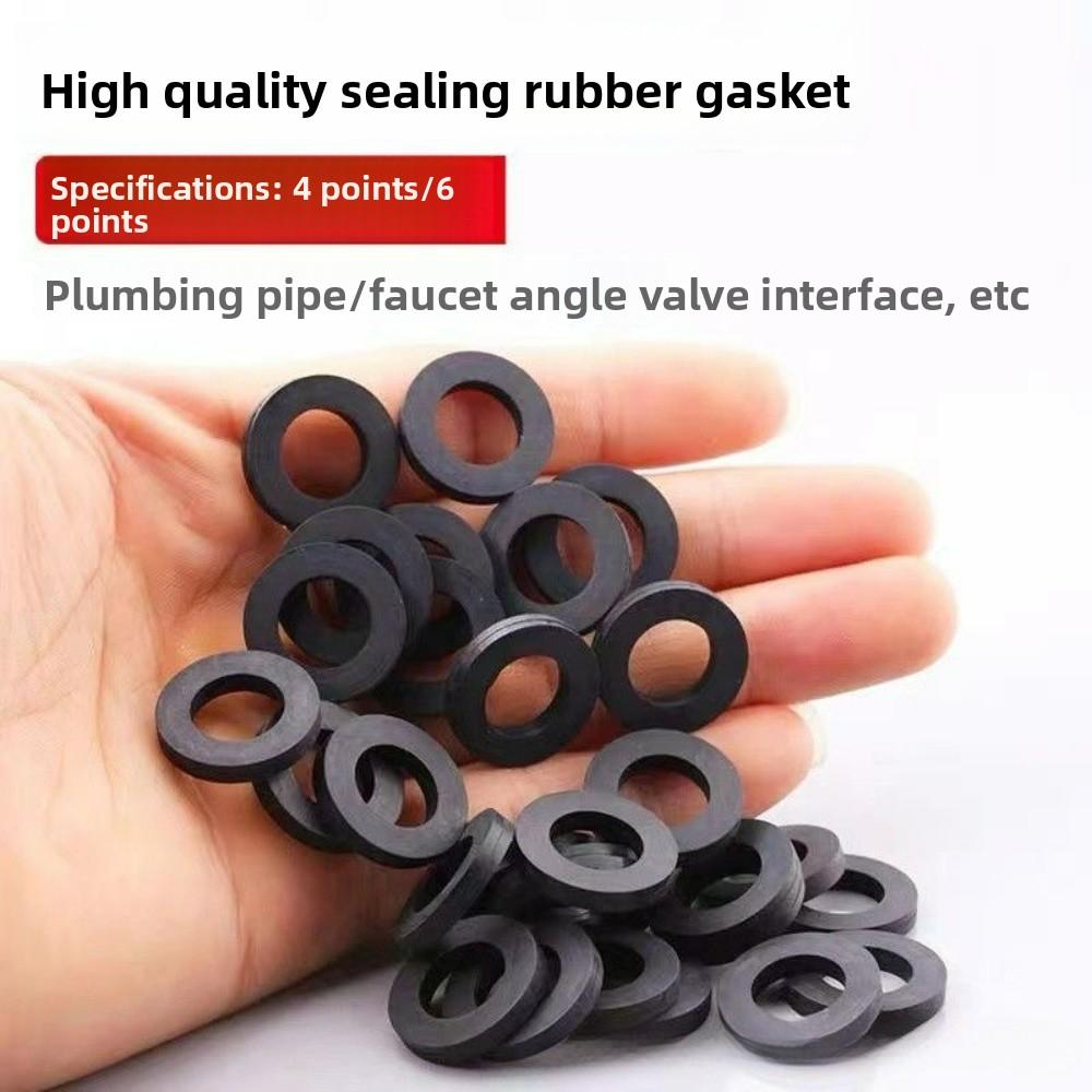Black Rubber Gaskets – 4/6 Inch Plumbing Washers Bellows Shower Hose & Water Inlet Pipe Seals | Silicone Waterproof O-Rings