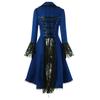 Women Vintage Long-sleeved Waist Back Bandage Lace Stitching Jacket OverCoat